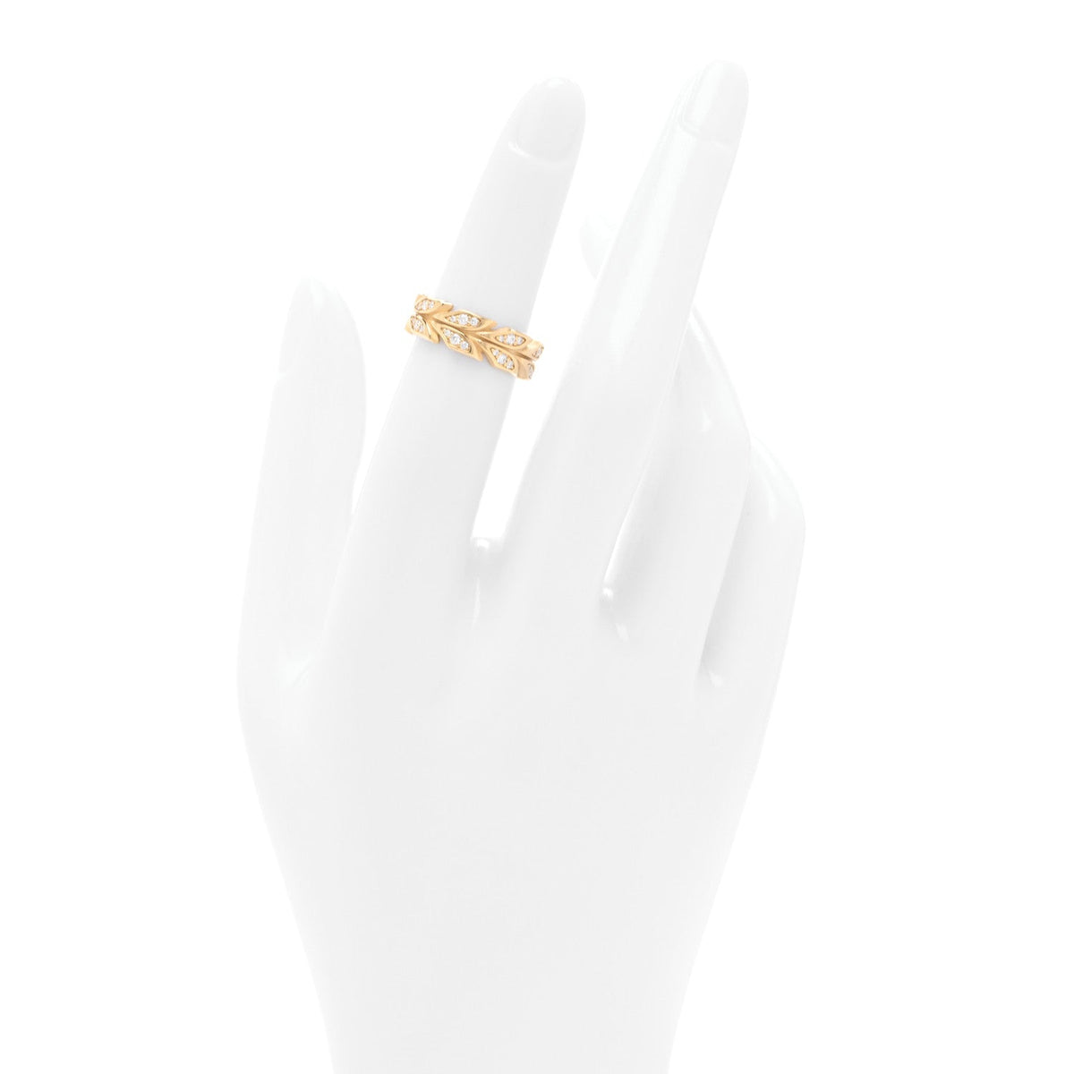 18K Yellow Gold Diamond Victoria Vine Band Ring 49 5