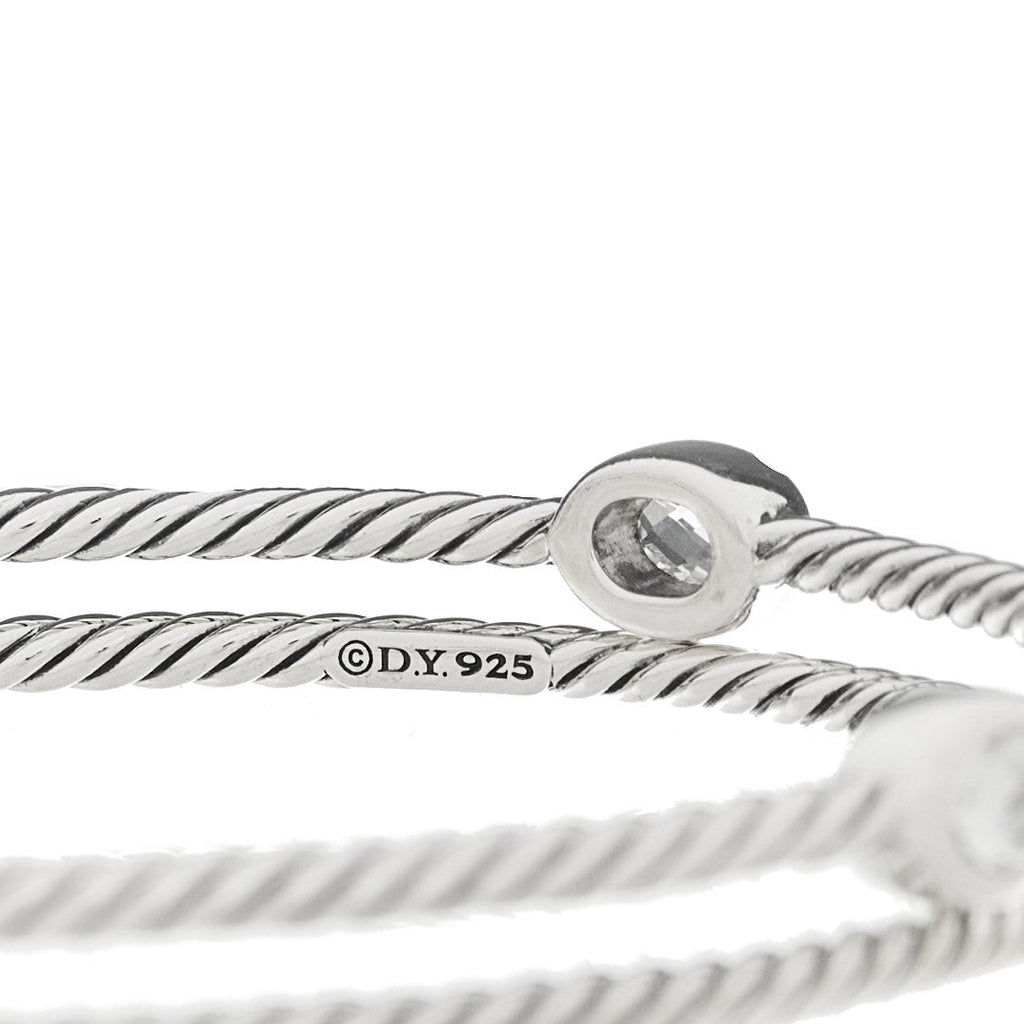 Sterling Silver Crystal Color Classics Cable Bangle Bracelet Set of 2