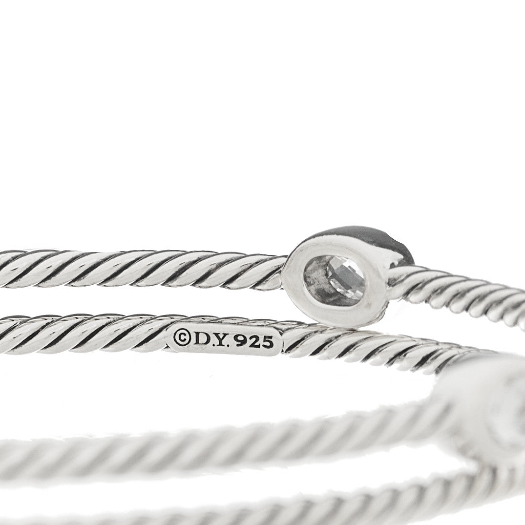 Sterling Silver Crystal Color Classics Cable Bangle Bracelet Set of 2