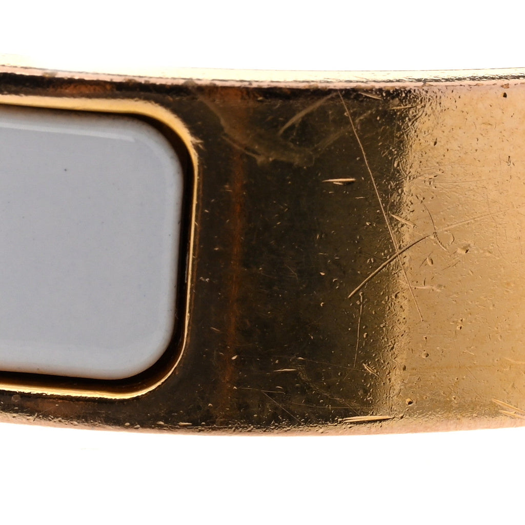 Enamel Narrow Clic Clac H Bracelet PM White