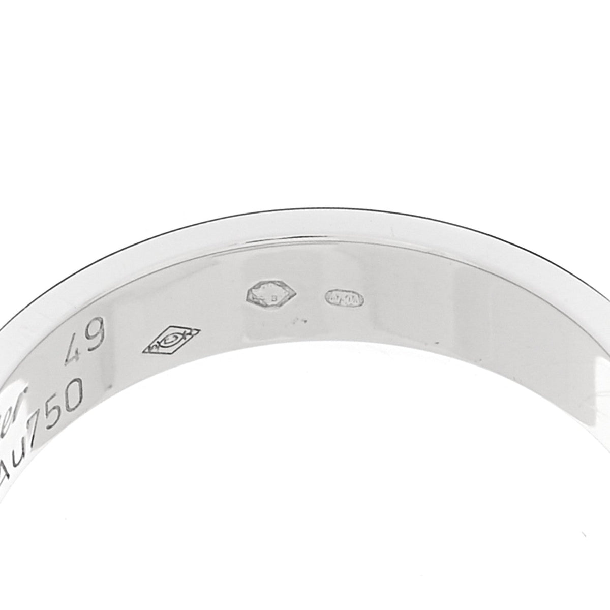 18K White Gold 3.5mm LOVE Wedding Band Ring 49 4.75