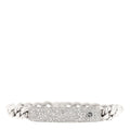 Sterling Silver Diamond Pave Single Belmont Curb Link ID Bracelet
