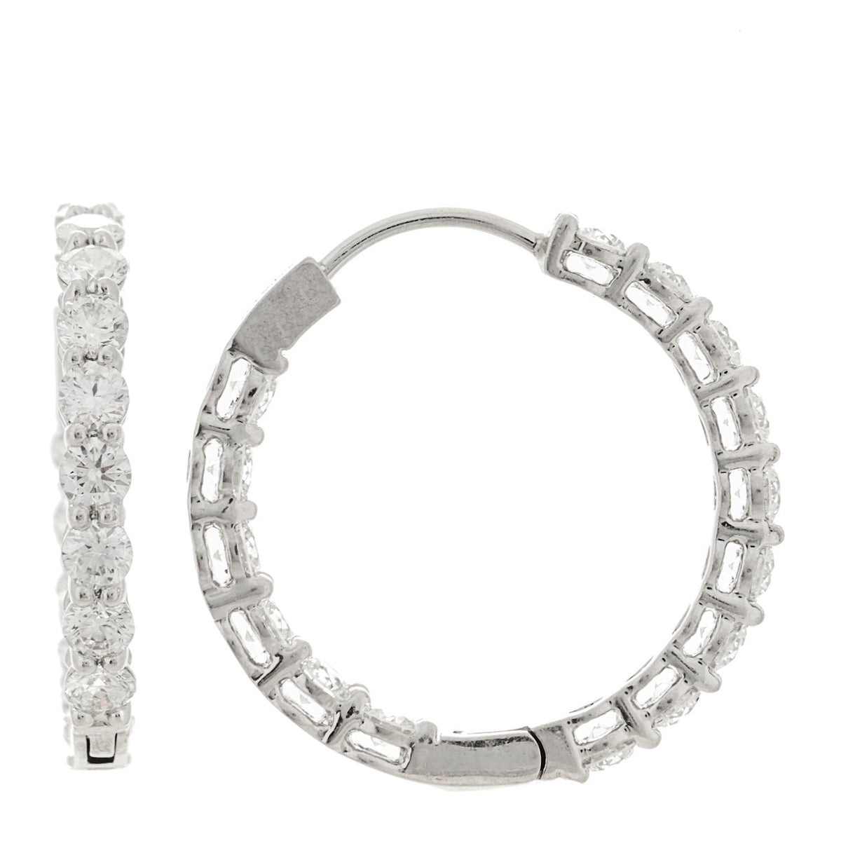 Platinum Diamond 2.39ctw Inside-Out Hoop Earrings