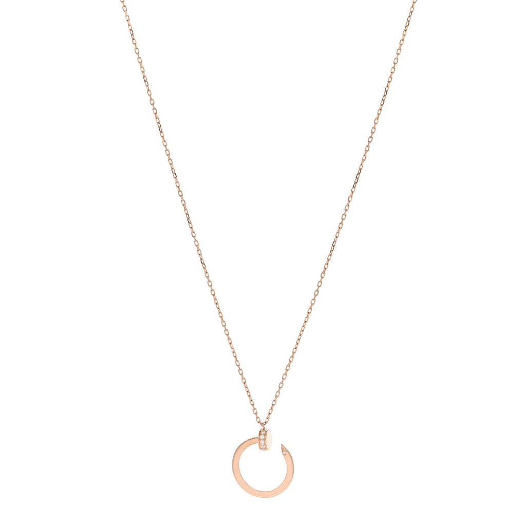 18K Pink Gold Diamond Juste Un Clou Pendant Necklace