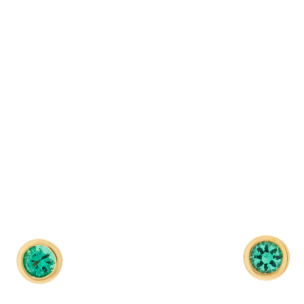 18K Yellow Gold Emerald .14ctw Color By The Yard Earrings