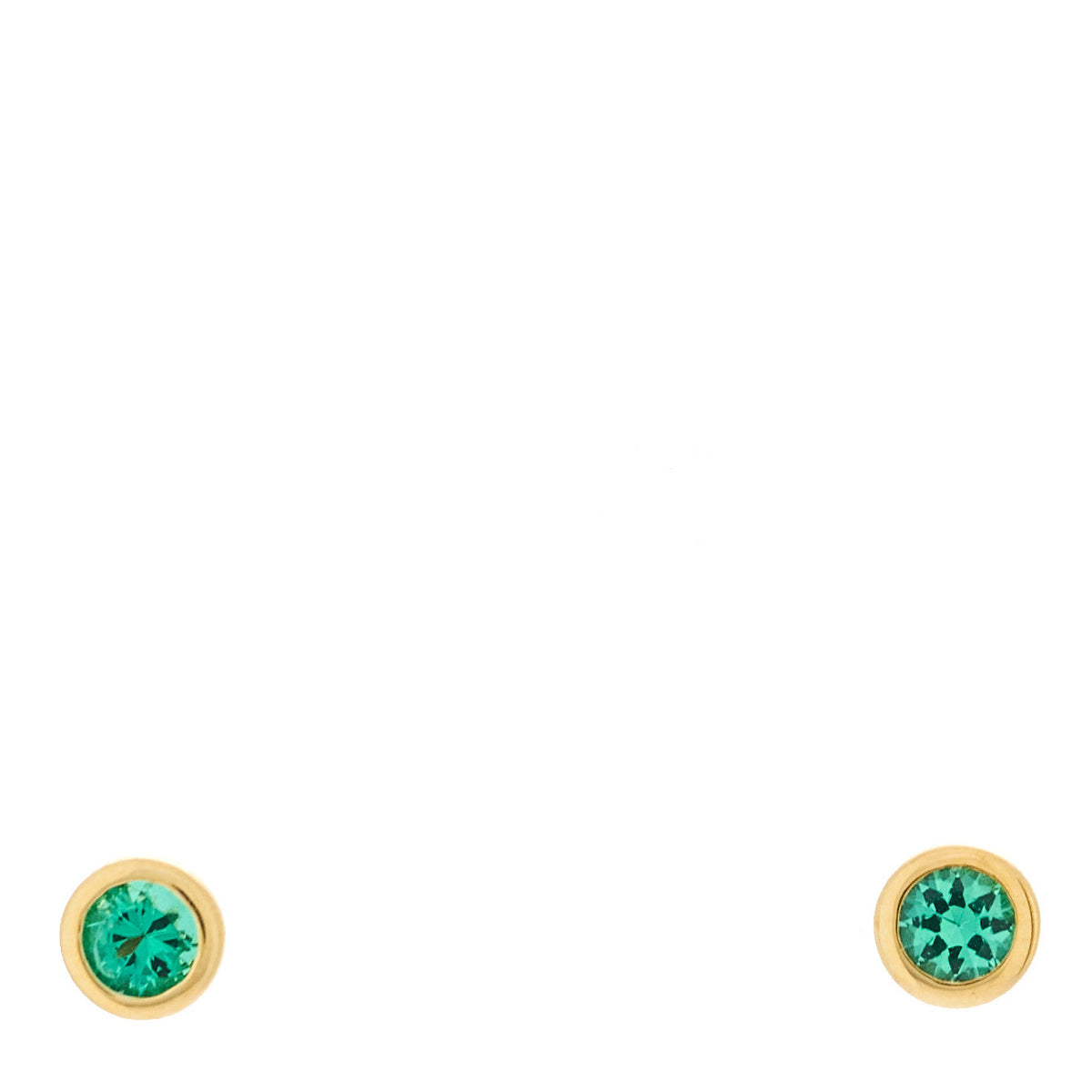 18K Yellow Gold Emerald .14ctw Color By The Yard Earrings