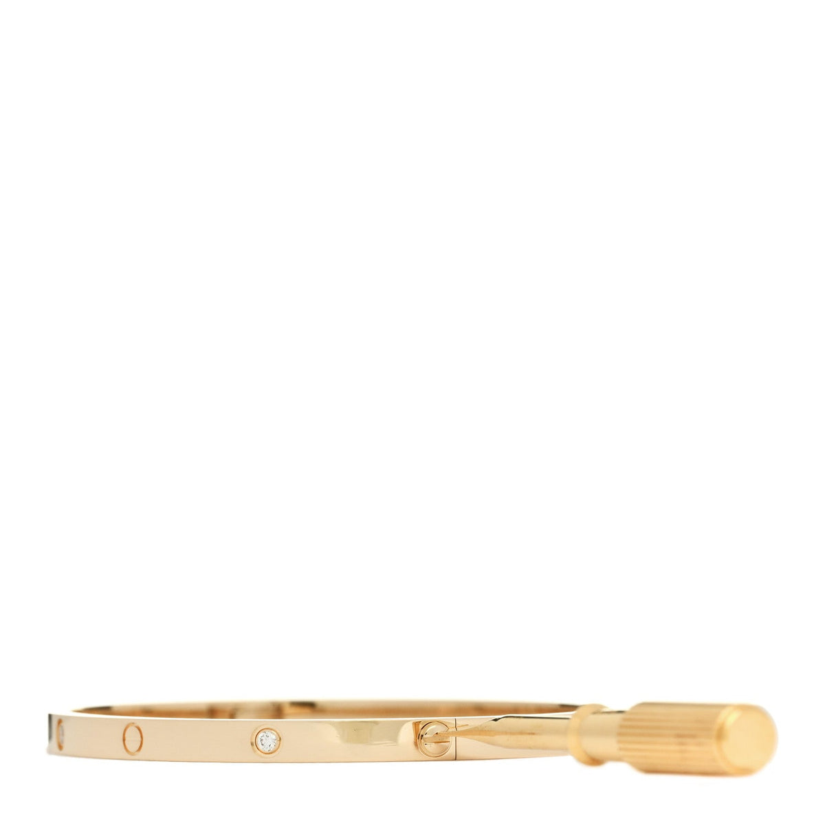 18K Yellow Gold 6 Diamond Small LOVE Bracelet 17