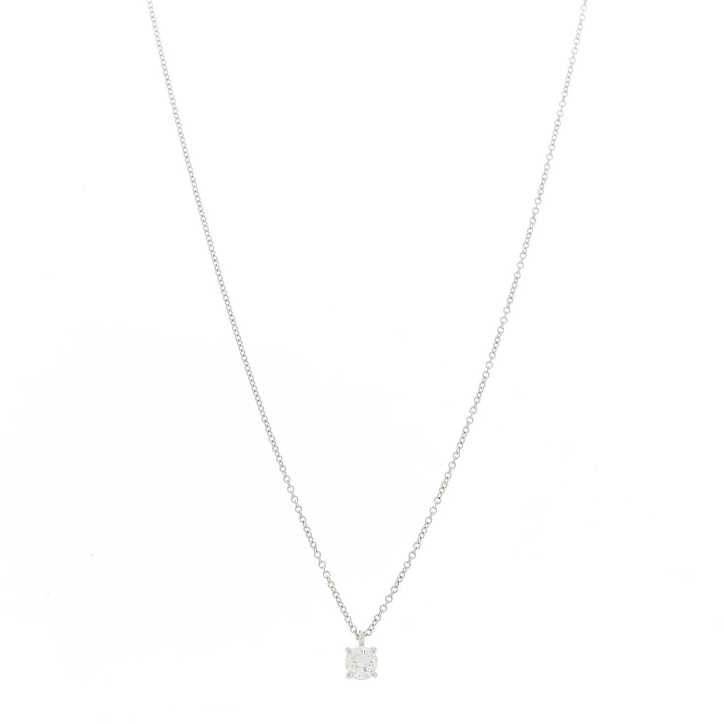 Platinum Diamond .33ct Solitaire Pendant Necklace