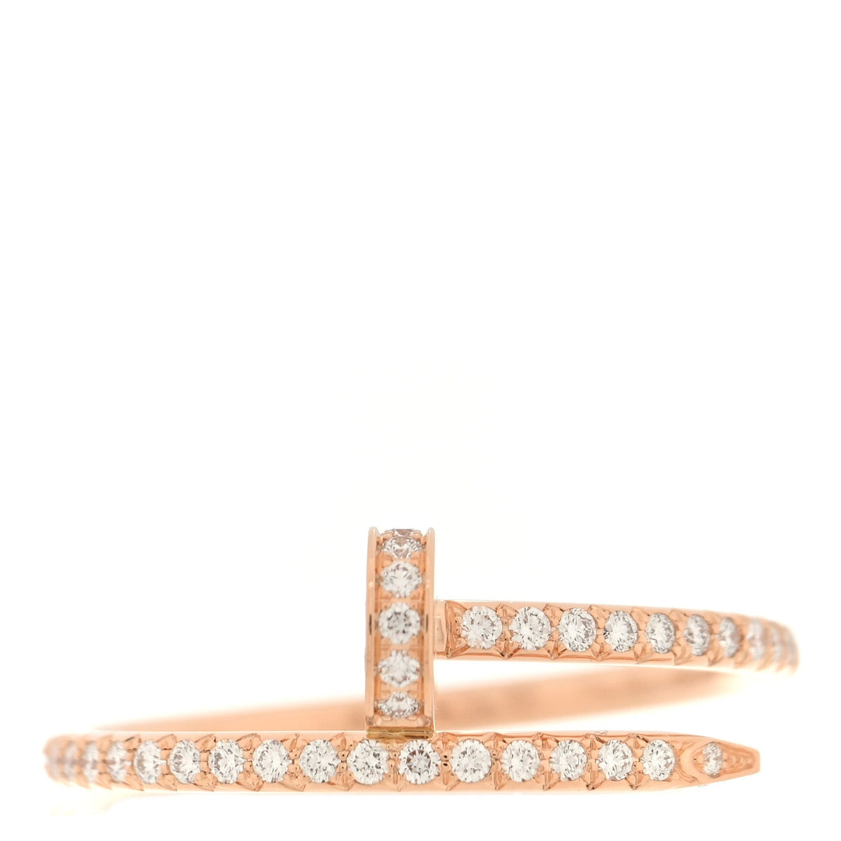 18K Pink Gold Diamond Juste Un Clou Paved Ring 59 8.75