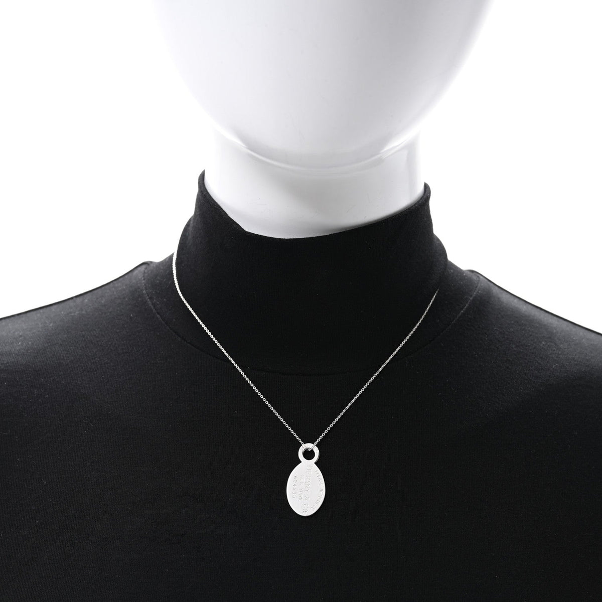 Sterling Silver Return to Tiffany Oval Dog Tag Necklace