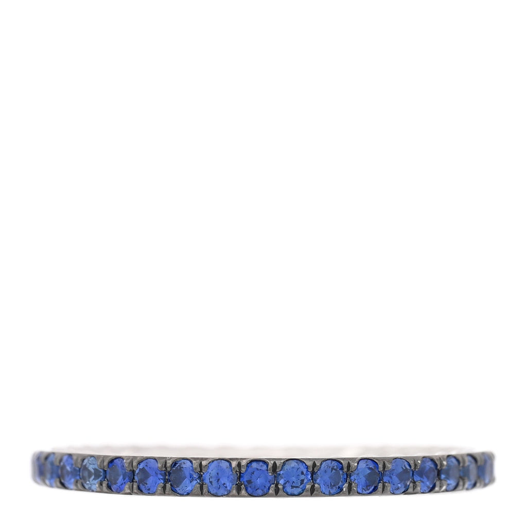Platinum Blue Sapphire 1.85mm Eden Eternity Band Ring 52 6