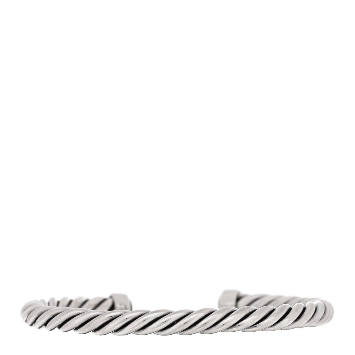 Sterling Silver Onyx 6mm Cable Classic Cuff Bracelet