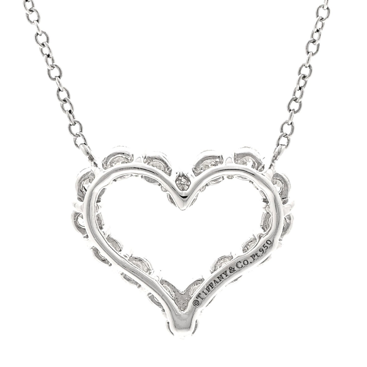 Platinum Diamond Small Heart Pendant Necklace