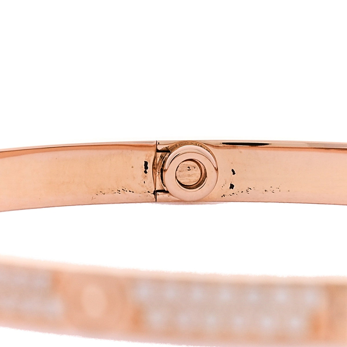 18K Pink Gold Diamond Small LOVE Paved Bracelet 16