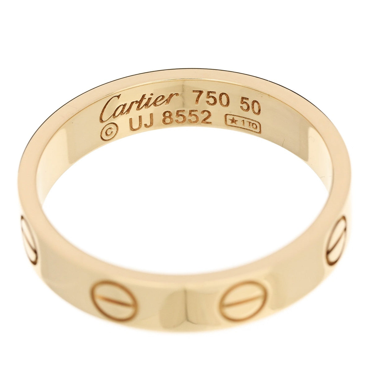 18K Yellow Gold 3.5mm LOVE Wedding Band Ring 50 5.25