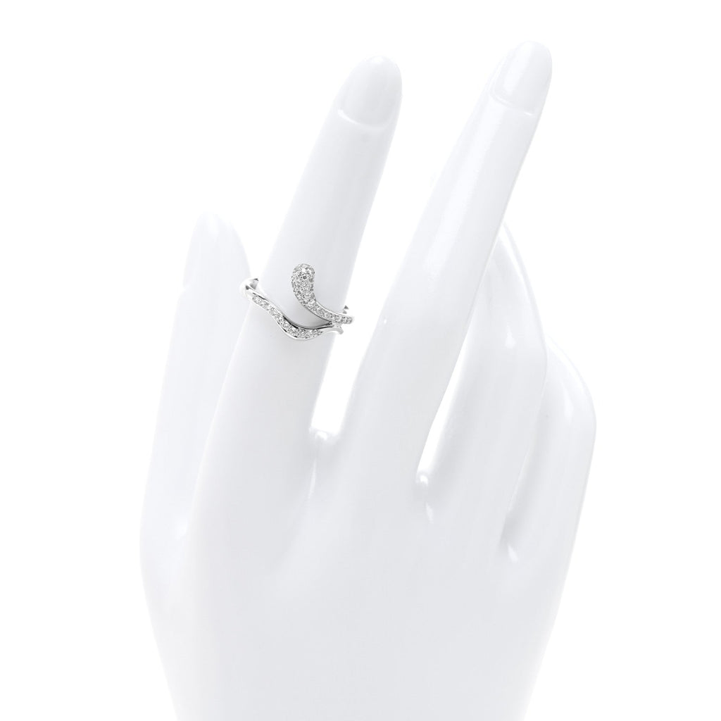 Platinum Diamond Elsa Peretti Open Form Teardrop Ring 51 5.75