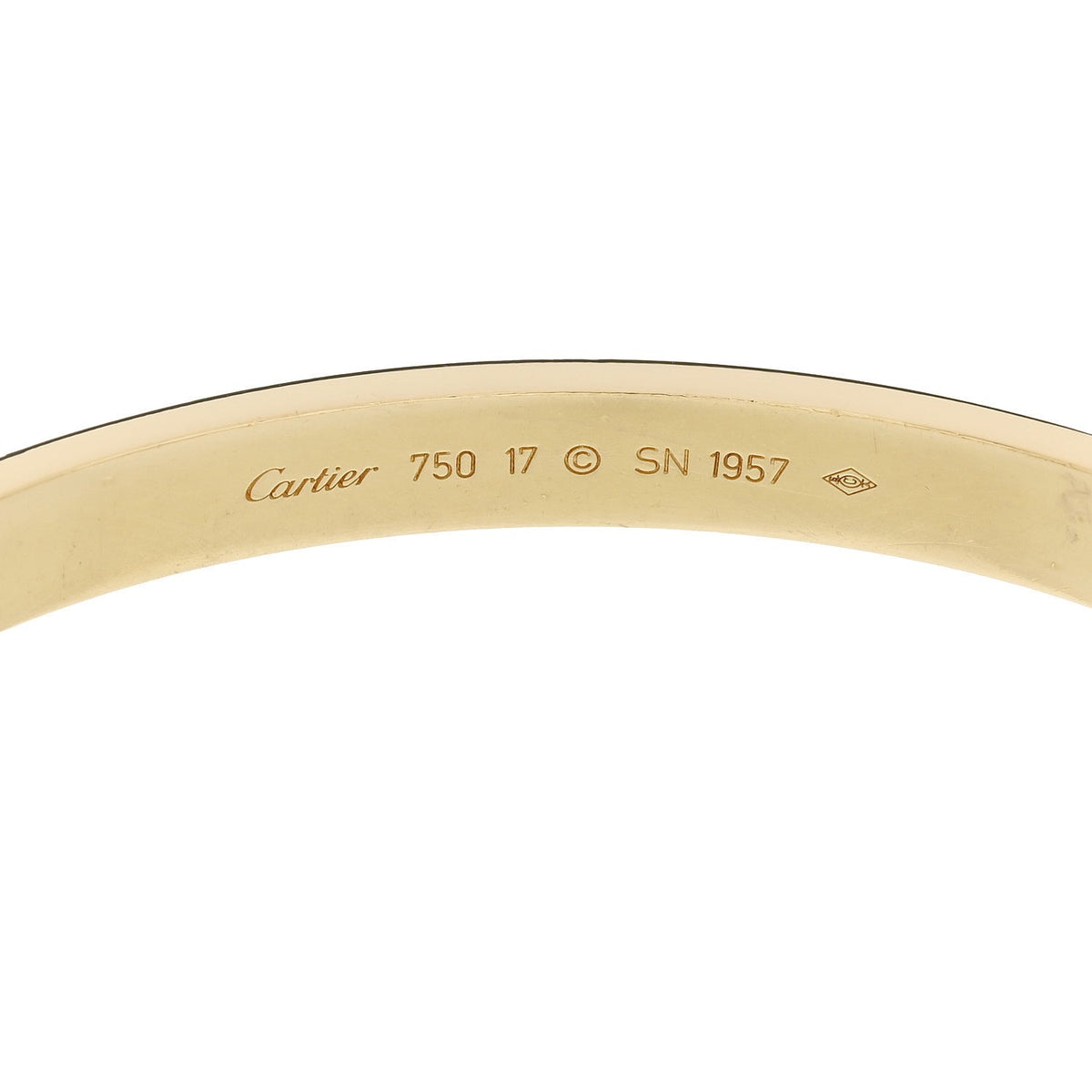 18K Yellow Gold LOVE Bracelet 17