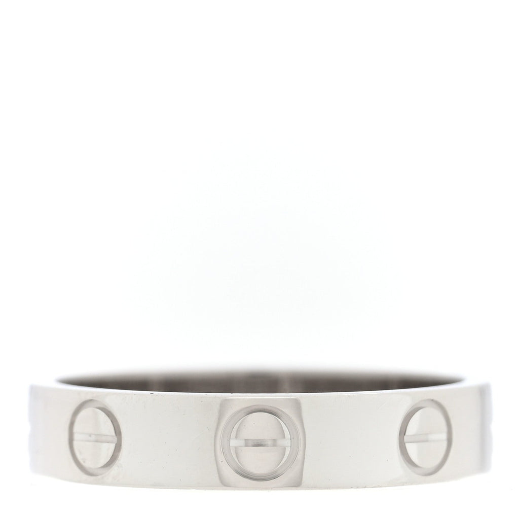 18K White Gold 3.5mm LOVE Wedding Band Ring 49 4.75