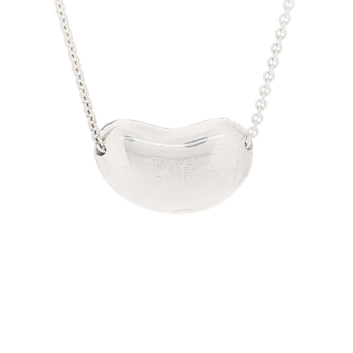 Sterling Silver 19mm Elsa Peretti Bean Pendant Necklace