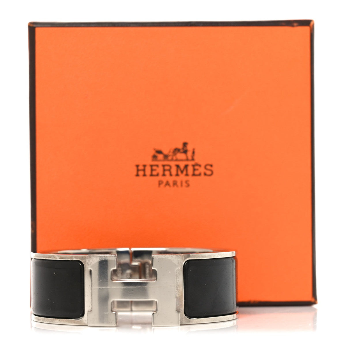 Enamel Wide Clic Clac H Bracelet PM Black