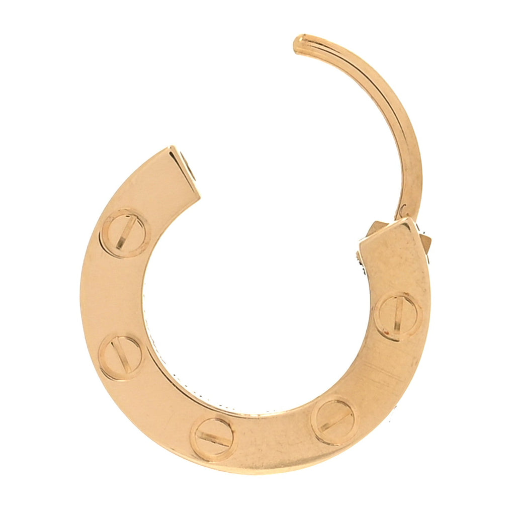 18K Yellow Gold Single LOVE Hoop Earring