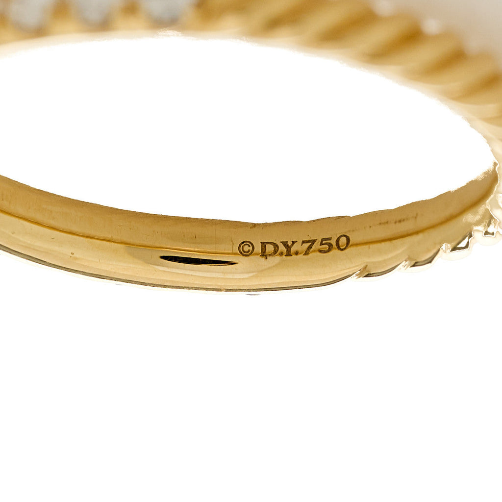18K Yellow Gold Diamond 2mm Cable Collectibles Band Ring 50 5.5