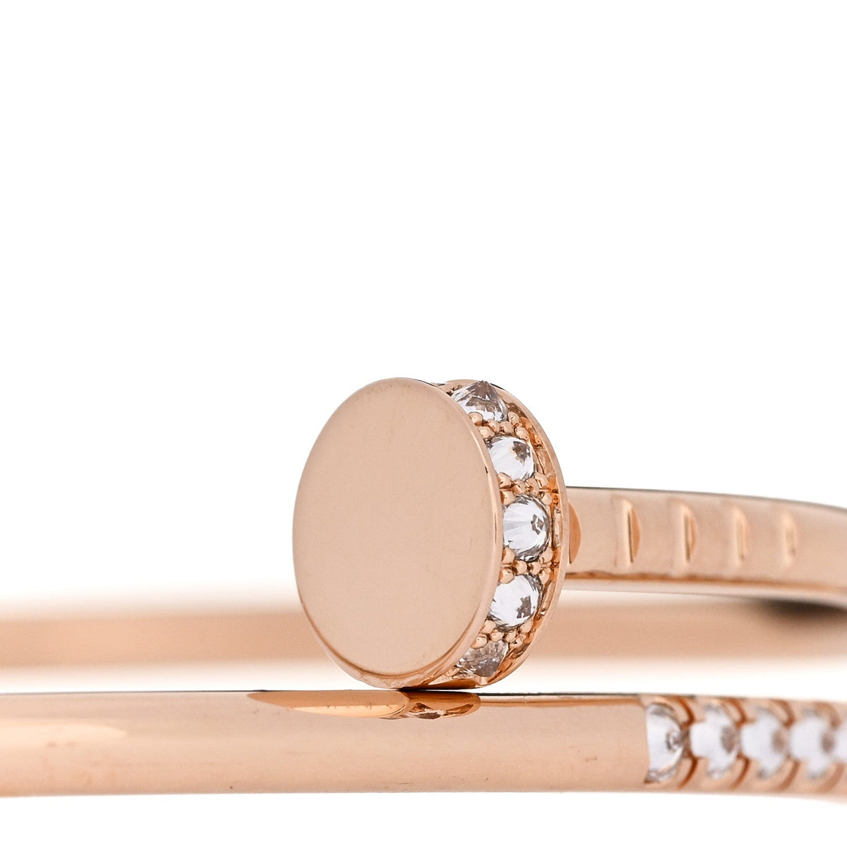 18K Pink Gold Diamond Small Juste Un Clou Reverse Set Bracelet 18