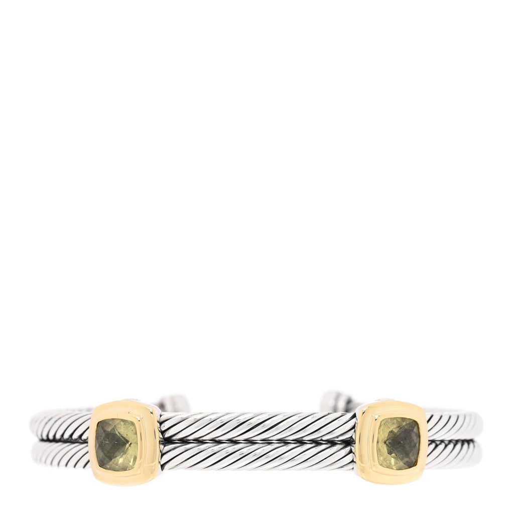 Sterling Silver 18K Yellow Gold Lemon Citrine Double Station Cable Bracelet