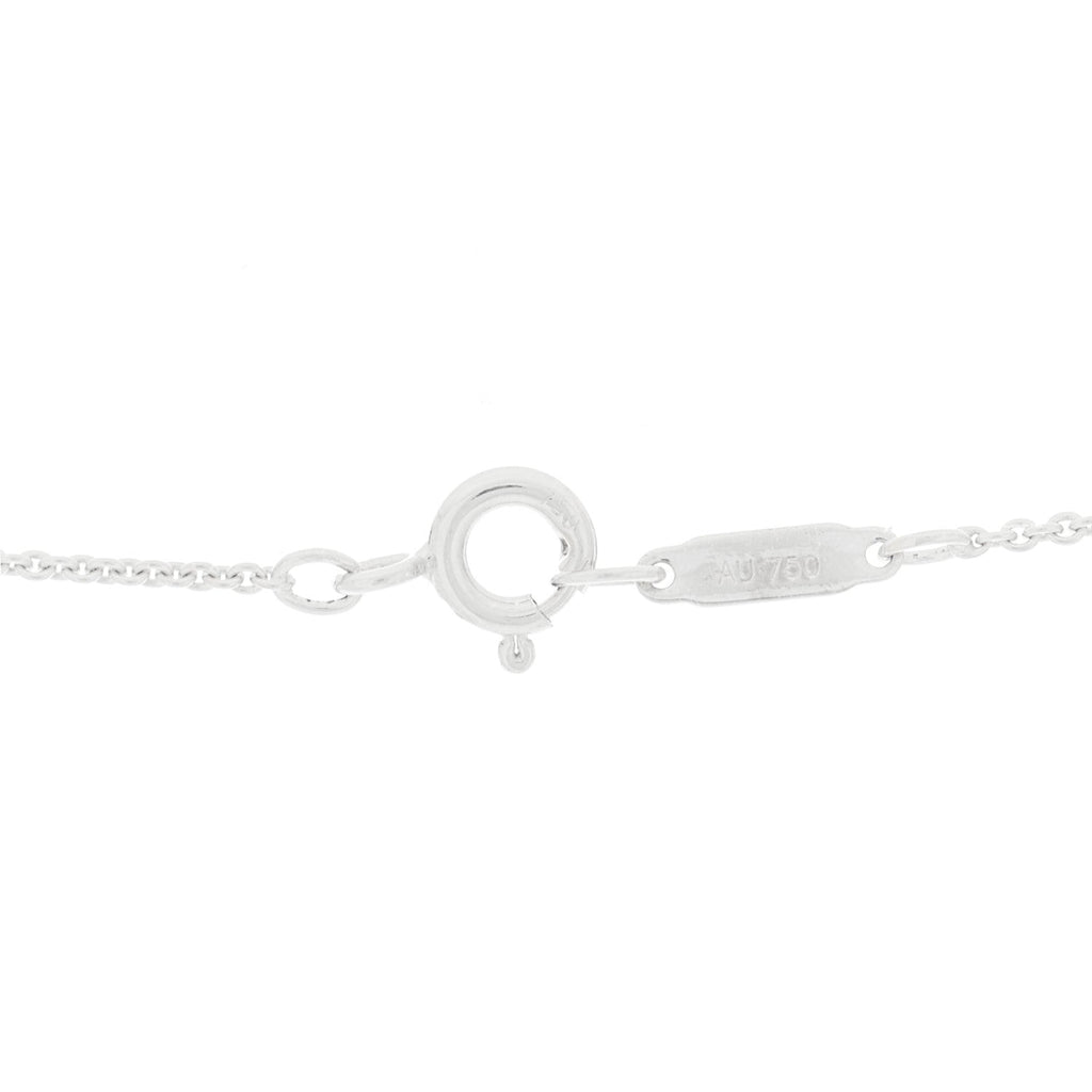 18K White Gold Diamond Metro Round Pendant Necklace