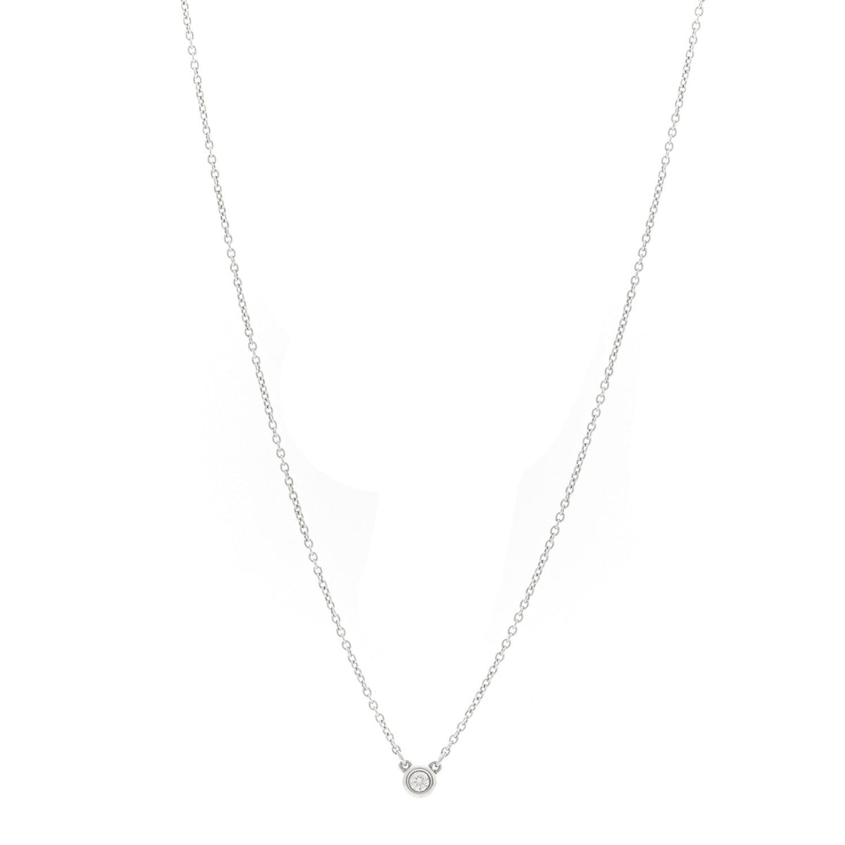 Sterling Silver Diamond .10ct Elsa Peretti Diamonds by the Yard Pendant Necklace