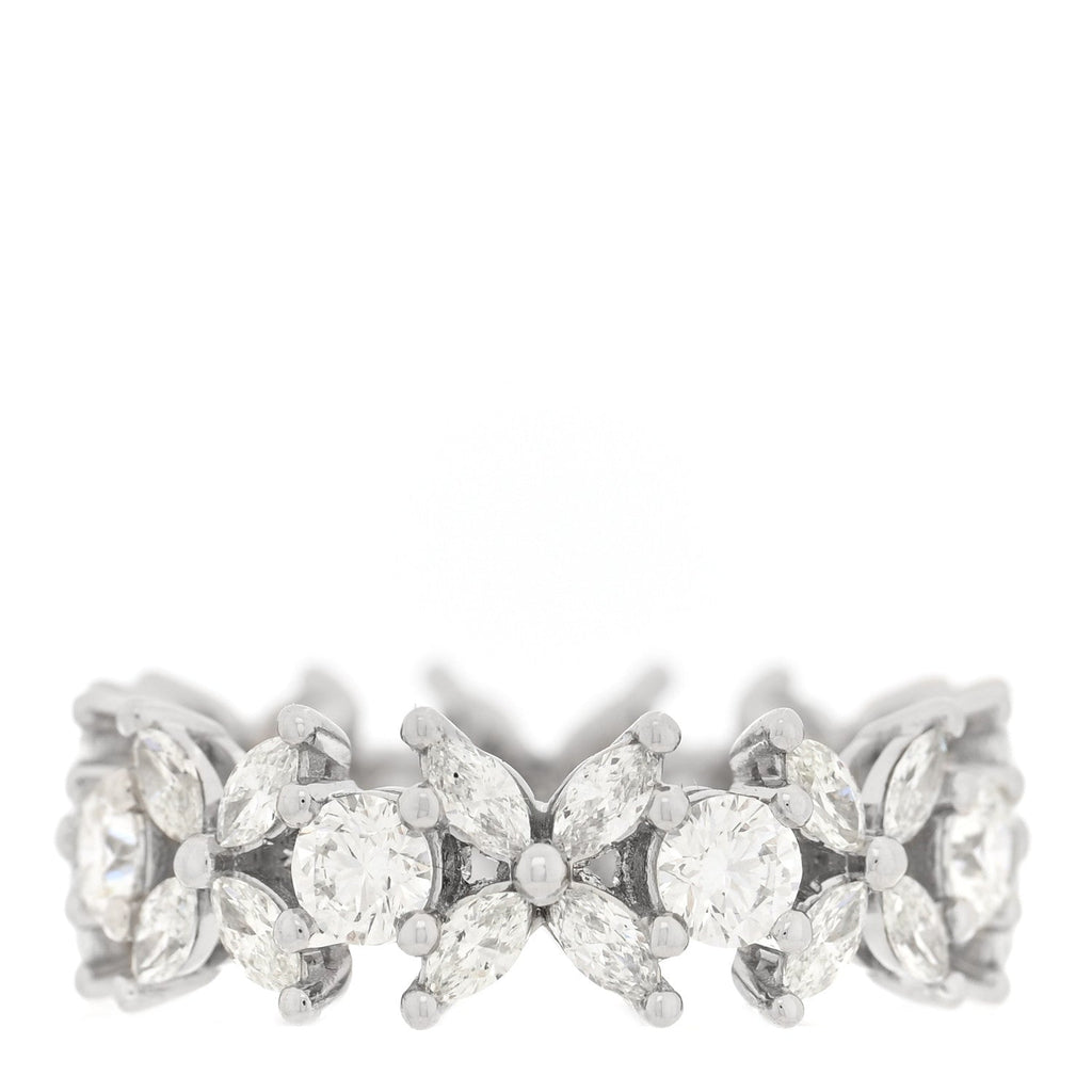 Platinum Diamond Victoria Alternating Band Ring 52 6