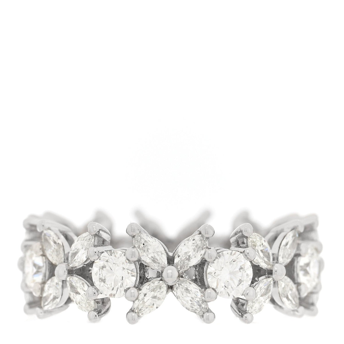 Platinum Diamond Victoria Alternating Band Ring 52 6