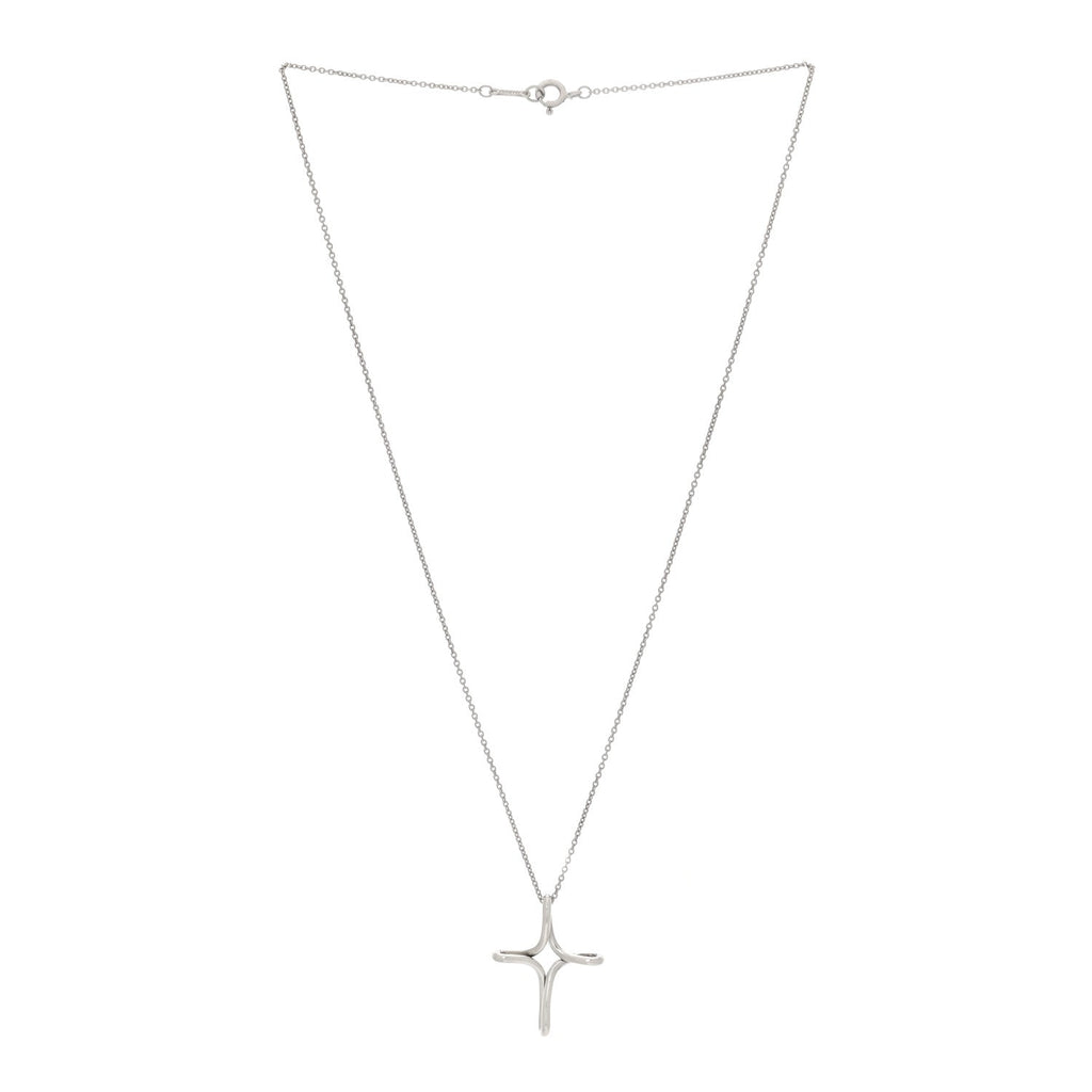 Sterling Silver Elsa Peretti Infinity Cross Pendant Necklace