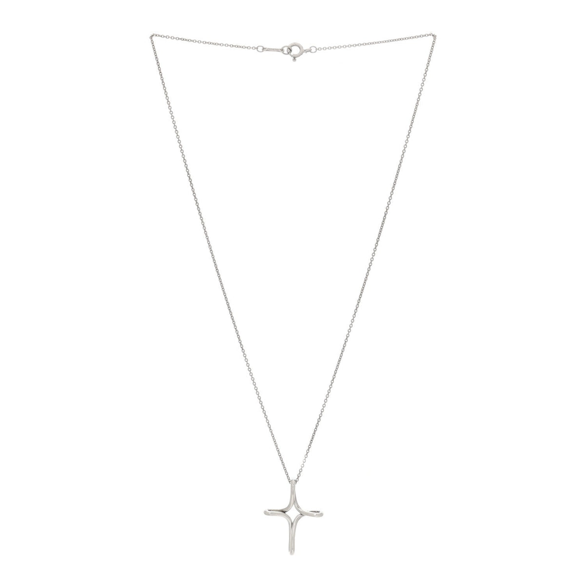 Sterling Silver Elsa Peretti Infinity Cross Pendant Necklace