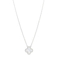 18k White Gold Chalcedony Vintage Alhambra Pendant Necklace