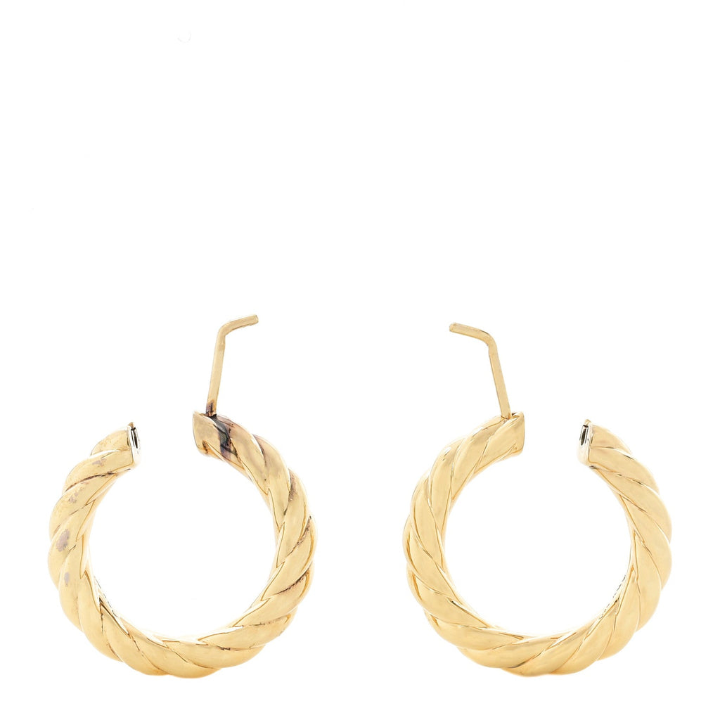 18K Yellow Gold 25.4mm Sculpted Cable Hoop Earrings