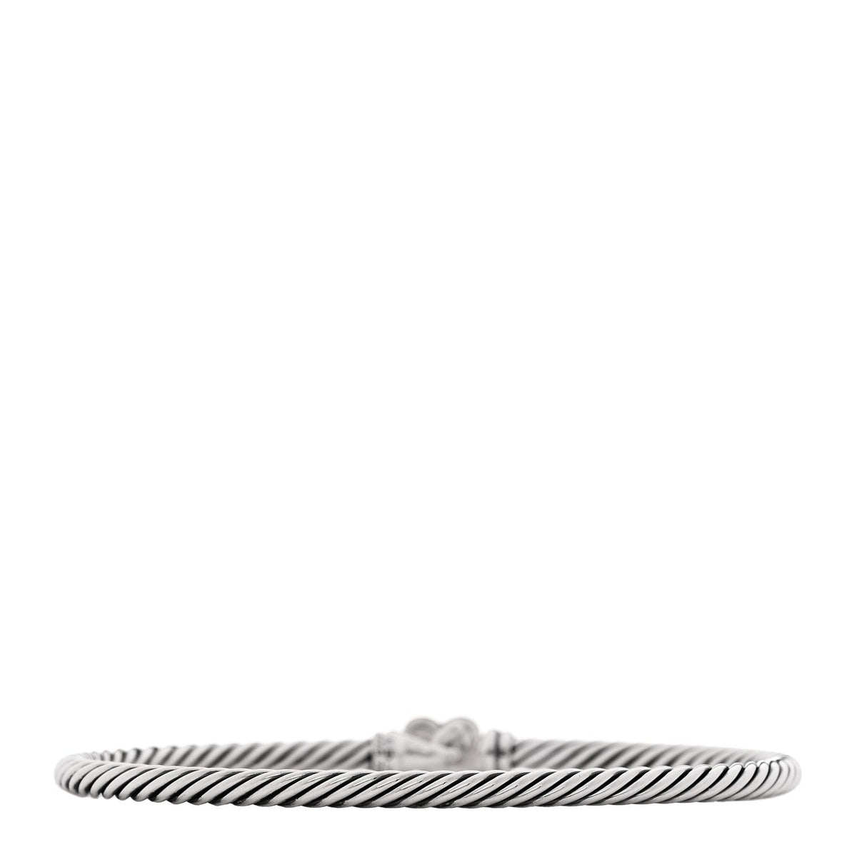 Sterling Silver 18K Yellow Gold 3mm Cable Collectibles Heart Bracelet