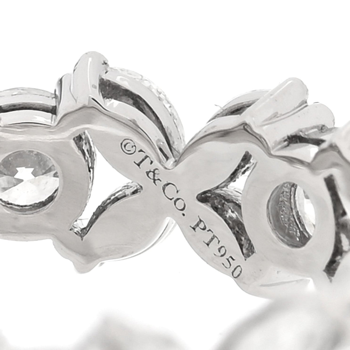 Platinum Diamond Victoria Alternating Band Ring 53 6.25