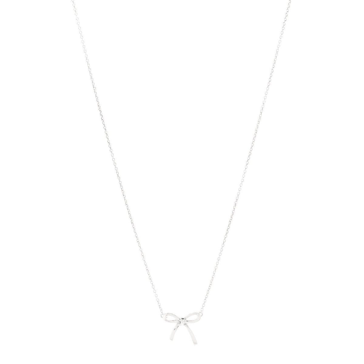 Sterling Silver Small Bow Pendant Necklace