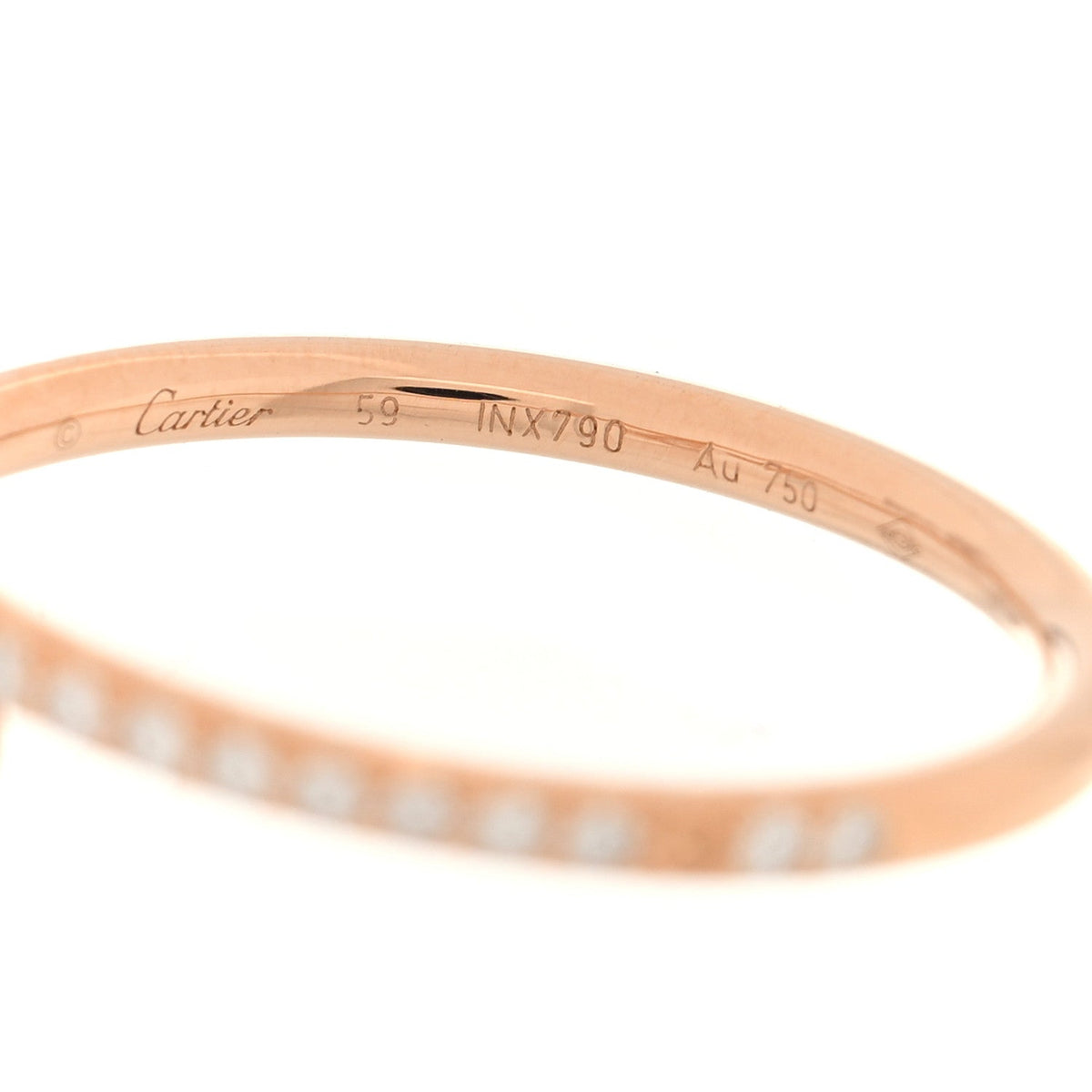 18K Pink Gold Diamond Juste Un Clou Paved Ring 59 8.75