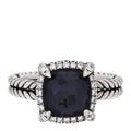 Sterling Silver Diamond Black Orchid 9mm Chatelaine Pave Bezel Ring  57 8