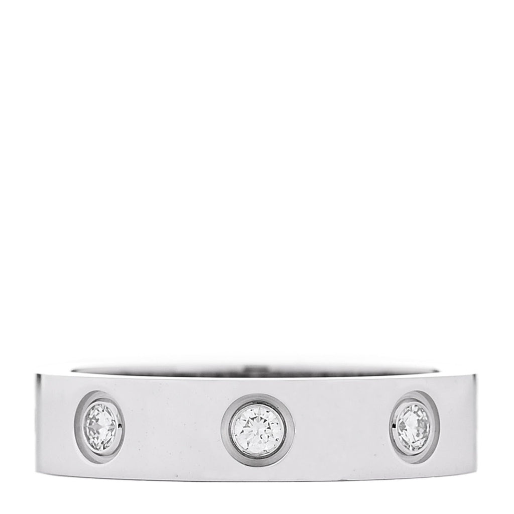 18K White Gold 8 Diamond 4mm Wedding Band LOVE Ring 47 4