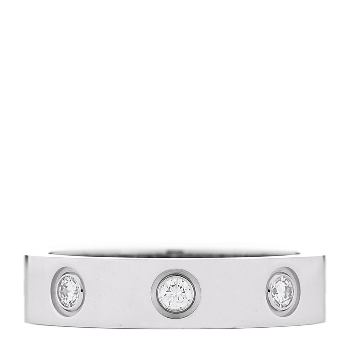 18K White Gold 8 Diamond 4mm Wedding Band LOVE Ring 47 4