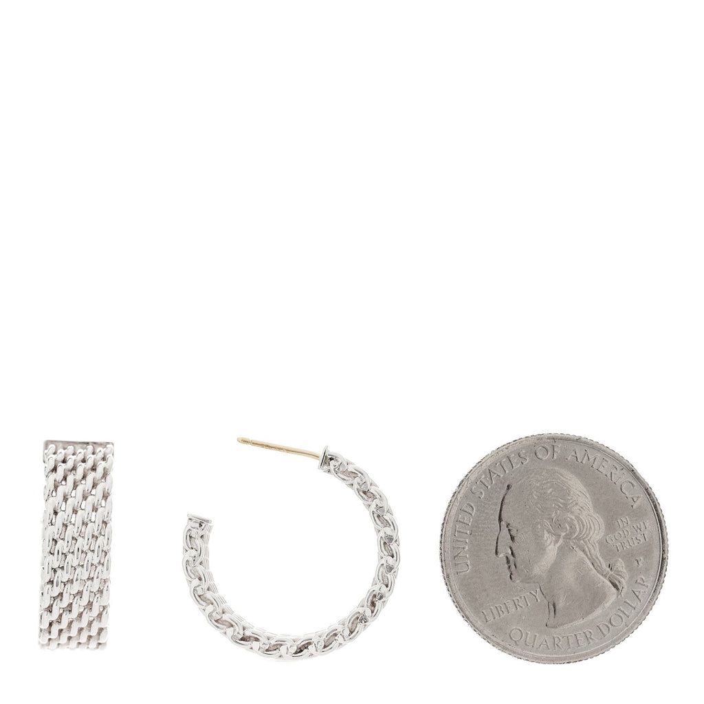 Sterling Silver Wide Somerset Hoop Earrings