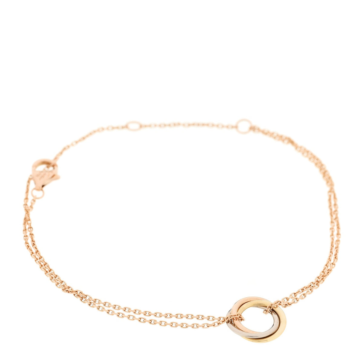 18K Pink Yellow White Gold Trinity Bracelet
