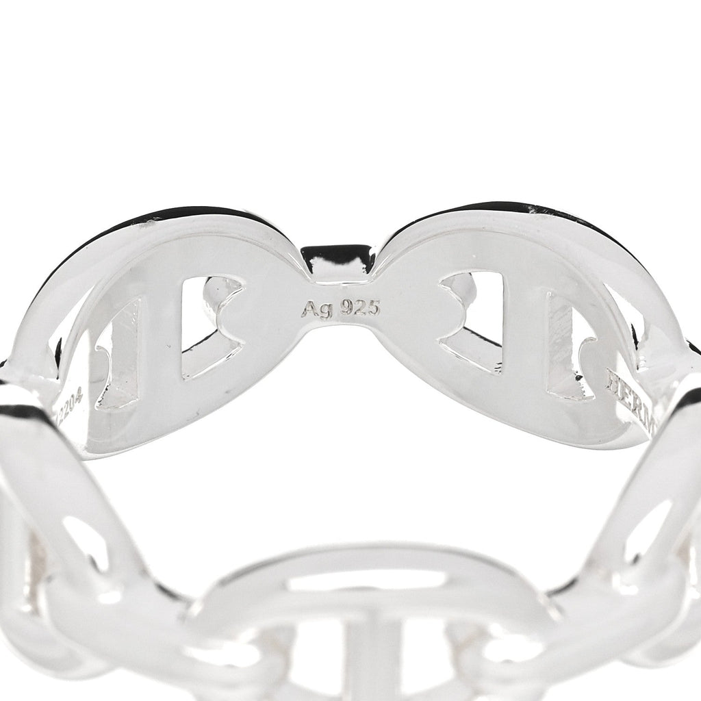 Sterling Silver PM Chaine d'Ancre Enchainee Band Ring 55 7.25