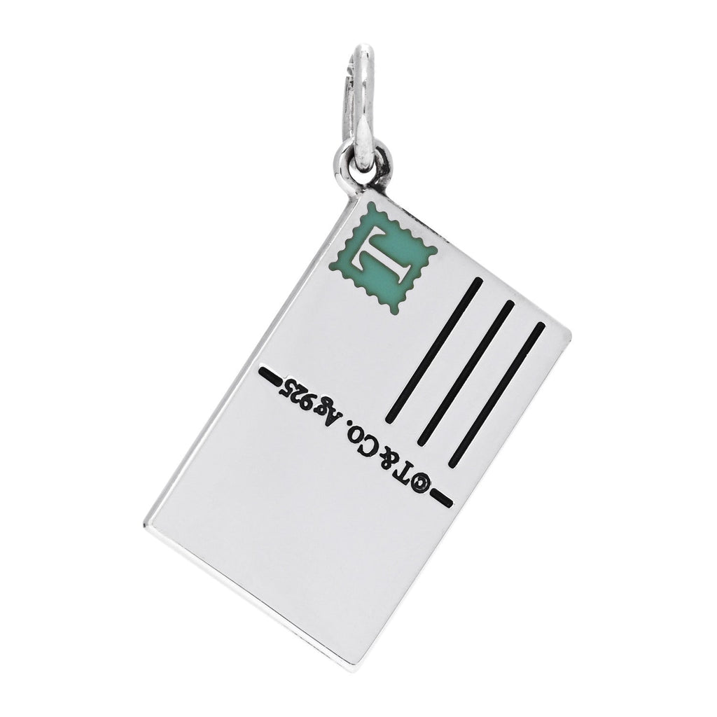 Sterling Silver Enamel Milan Postcard Charm Blue