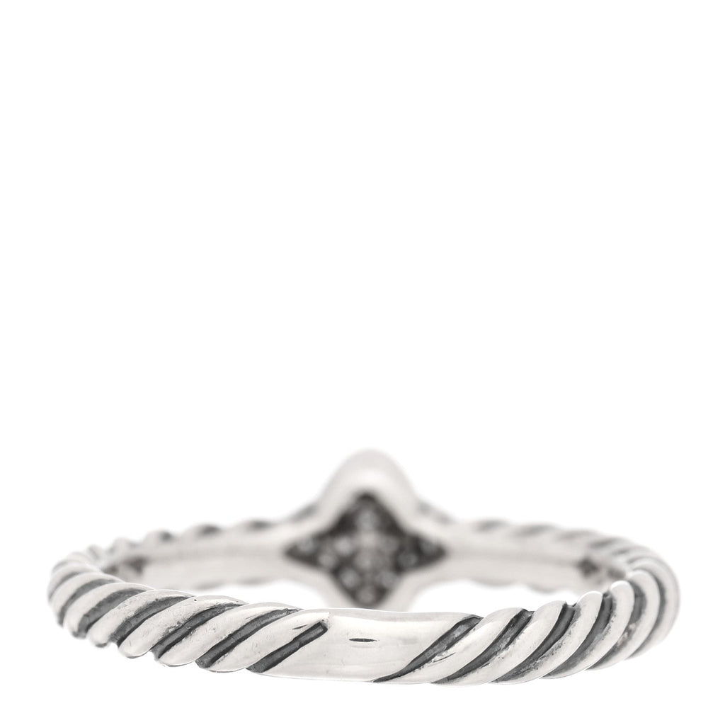 Sterling Silver Diamond Quatrefoil Ring 50 5.25