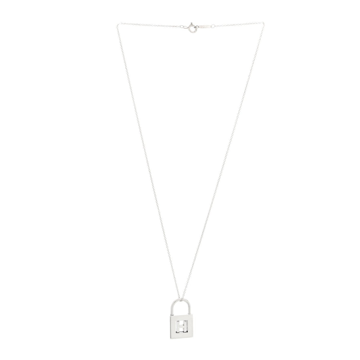 Sterling Silver Letter H Lock Charm Pendant