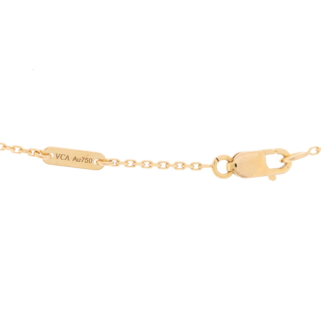 18K Rose Gold Carnelian Sweet Alhambra Pendant Necklace